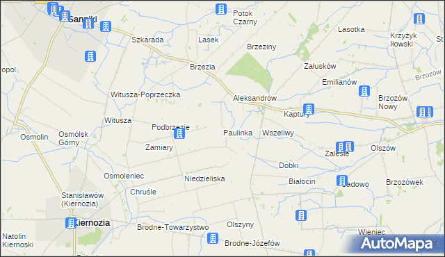 mapa Paulinka, Paulinka na mapie Targeo