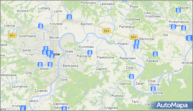 mapa Pawłokoma, Pawłokoma na mapie Targeo