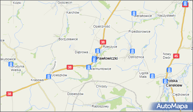 mapa Pawłowiczki, Pawłowiczki na mapie Targeo