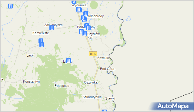 mapa Pawluki, Pawluki na mapie Targeo