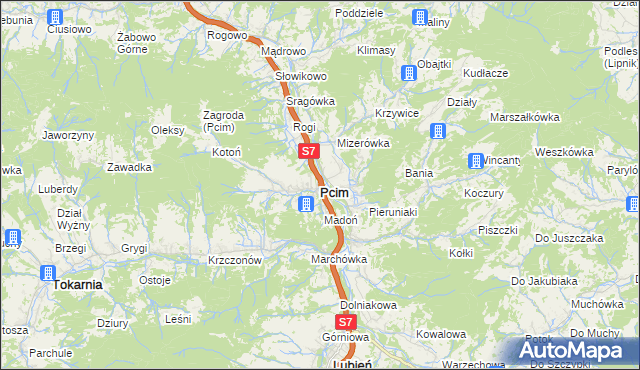 mapa Pcim, Pcim na mapie Targeo