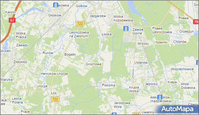 mapa Pęchery, Pęchery na mapie Targeo