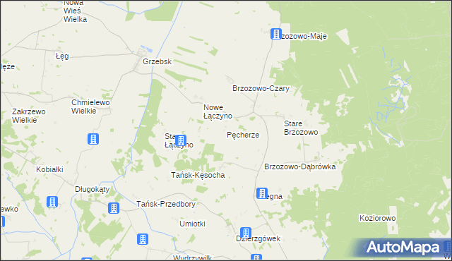 mapa Pęcherze, Pęcherze na mapie Targeo