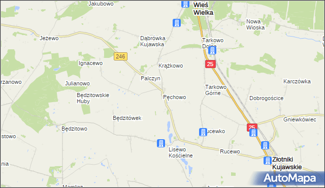 mapa Pęchowo, Pęchowo na mapie Targeo