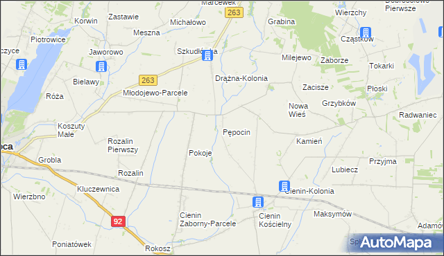 mapa Pępocin, Pępocin na mapie Targeo