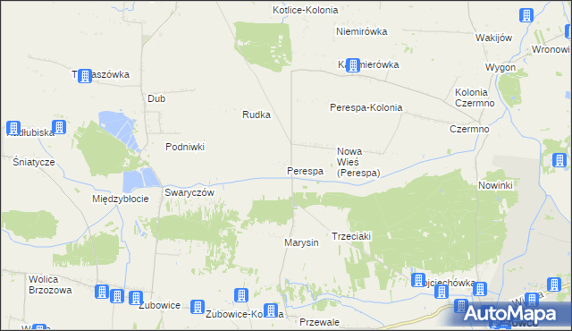 mapa Perespa, Perespa na mapie Targeo