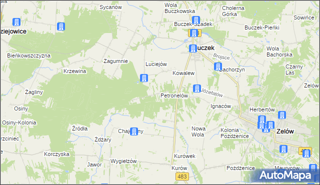 mapa Petronelów, Petronelów na mapie Targeo