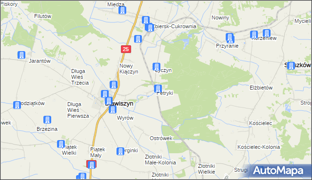 mapa Petryki, Petryki na mapie Targeo