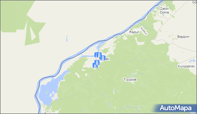 mapa Piasek gmina Cedynia, Piasek gmina Cedynia na mapie Targeo