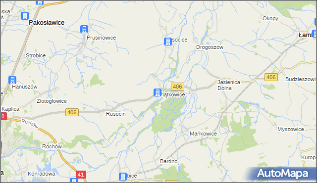 mapa Piątkowice, Piątkowice na mapie Targeo