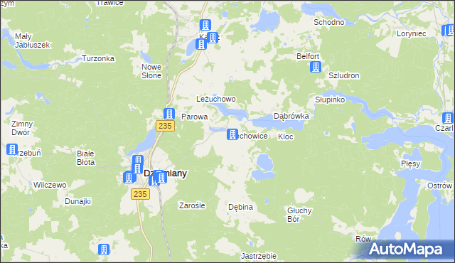 mapa Piechowice gmina Dziemiany, Piechowice gmina Dziemiany na mapie Targeo