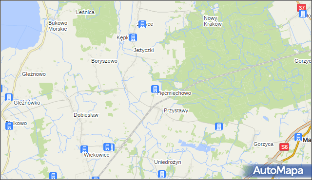 mapa Pięćmiechowo, Pięćmiechowo na mapie Targeo