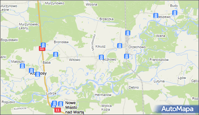 mapa Pięczkowo, Pięczkowo na mapie Targeo