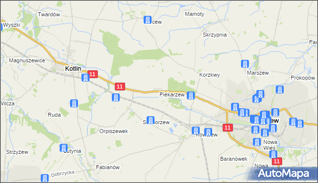 mapa Piekarzew, Piekarzew na mapie Targeo