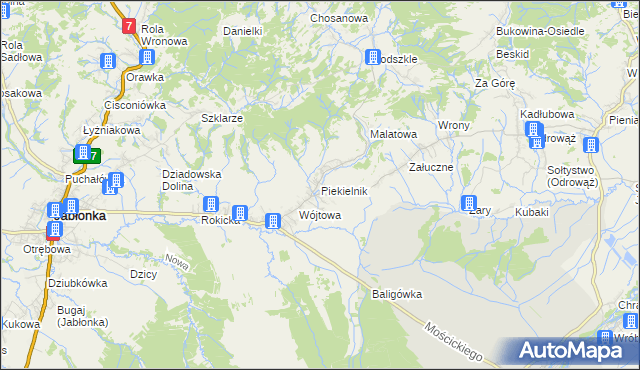 mapa Piekielnik, Piekielnik na mapie Targeo