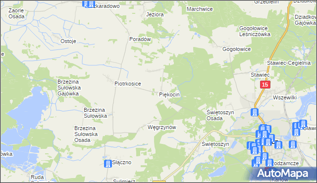 mapa Piękocin, Piękocin na mapie Targeo