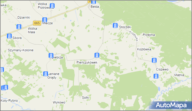 mapa Pieńczykowo, Pieńczykowo na mapie Targeo