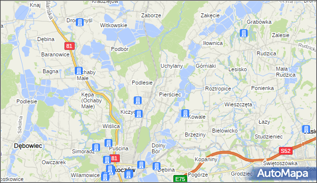 mapa Pierściec, Pierściec na mapie Targeo