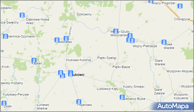 mapa Piętki-Szeligi, Piętki-Szeligi na mapie Targeo