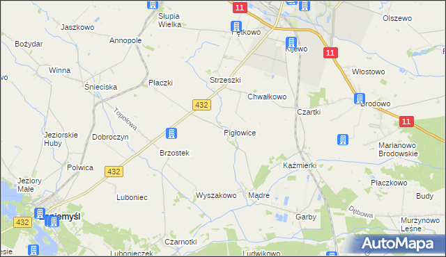 mapa Pigłowice, Pigłowice na mapie Targeo