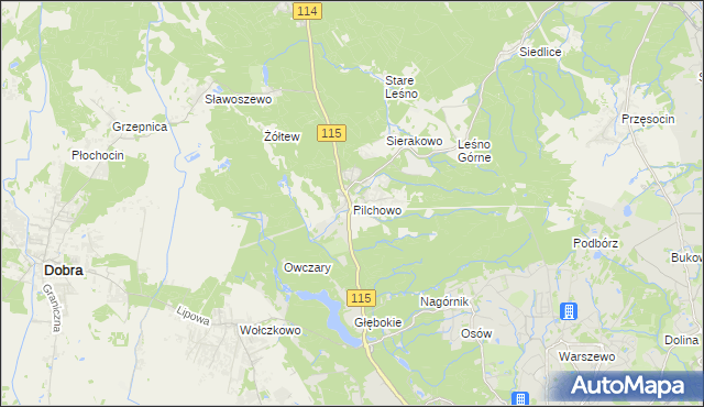mapa Pilchowo, Pilchowo na mapie Targeo