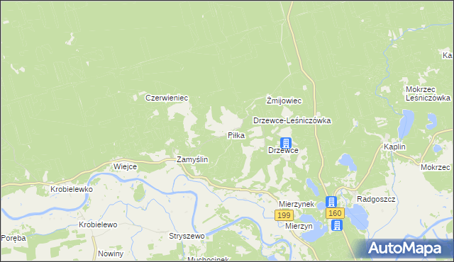 mapa Piłka gmina Międzychód, Piłka gmina Międzychód na mapie Targeo
