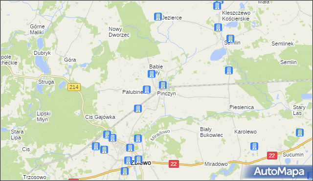 mapa Pinczyn, Pinczyn na mapie Targeo