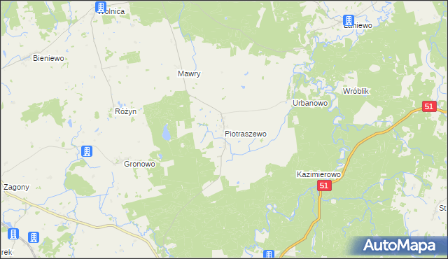 mapa Piotraszewo, Piotraszewo na mapie Targeo