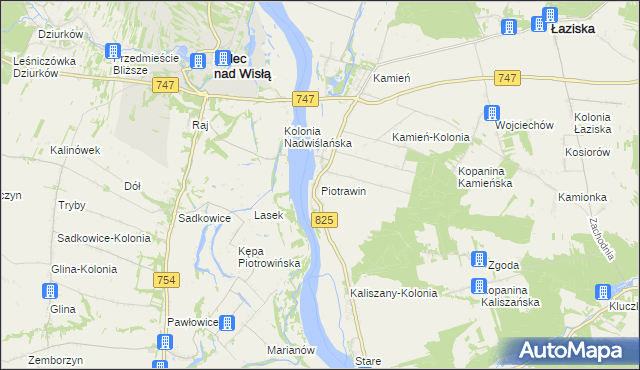 mapa Piotrawin gmina Łaziska, Piotrawin gmina Łaziska na mapie Targeo