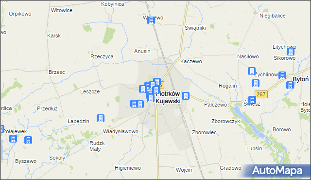 mapa Piotrków Kujawski, Piotrków Kujawski na mapie Targeo