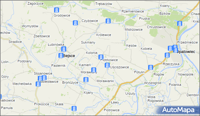 mapa Piotrkowice gmina Bejsce, Piotrkowice gmina Bejsce na mapie Targeo