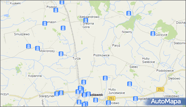 mapa Piotrkowice gmina Damasławek, Piotrkowice gmina Damasławek na mapie Targeo