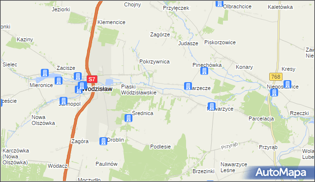 mapa Piotrkowice gmina Wodzisław, Piotrkowice gmina Wodzisław na mapie Targeo