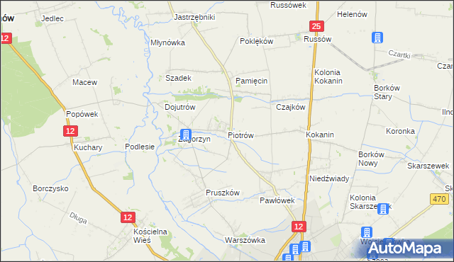 mapa Piotrów gmina Blizanów, Piotrów gmina Blizanów na mapie Targeo