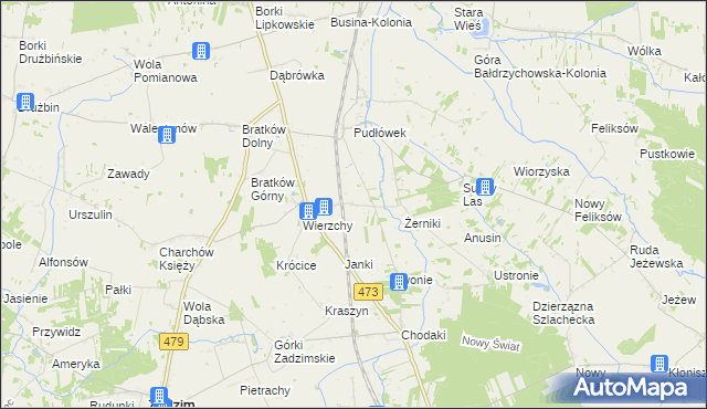 mapa Piotrów gmina Zadzim, Piotrów gmina Zadzim na mapie Targeo