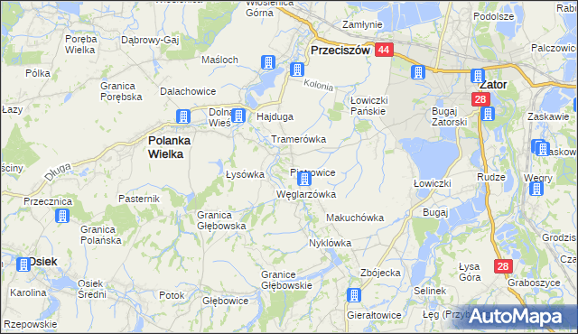 mapa Piotrowice gmina Przeciszów, Piotrowice gmina Przeciszów na mapie Targeo