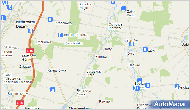 mapa Piotrowice gmina Strzyżewice, Piotrowice gmina Strzyżewice na mapie Targeo