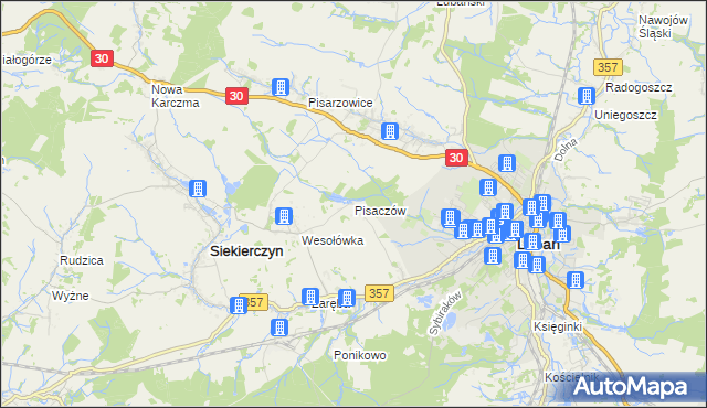 mapa Pisaczów, Pisaczów na mapie Targeo