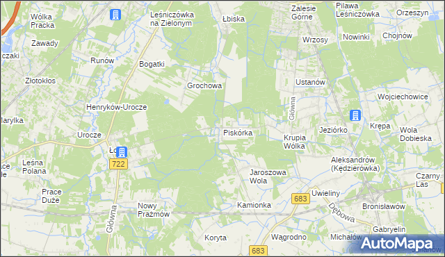 mapa Piskórka, Piskórka na mapie Targeo