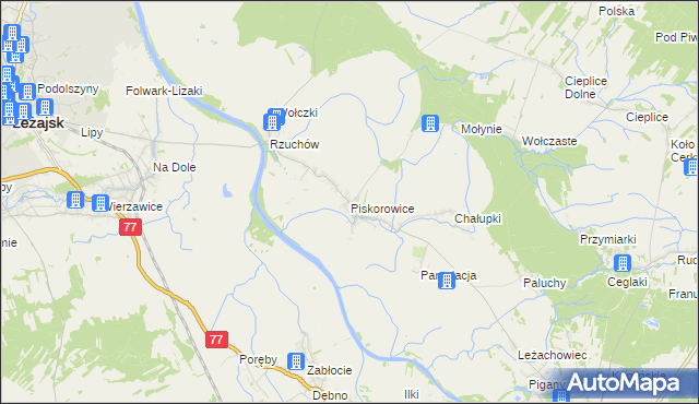 mapa Piskorowice, Piskorowice na mapie Targeo