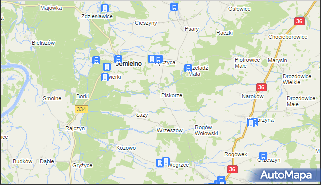 mapa Piskorze, Piskorze na mapie Targeo