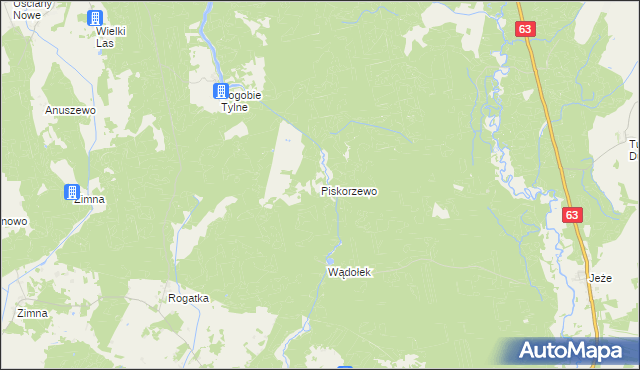 mapa Piskorzewo, Piskorzewo na mapie Targeo