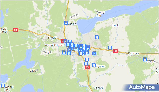 mapa Pisz, Pisz na mapie Targeo