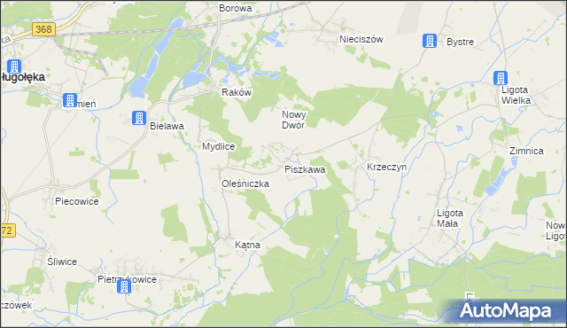 mapa Piszkawa, Piszkawa na mapie Targeo