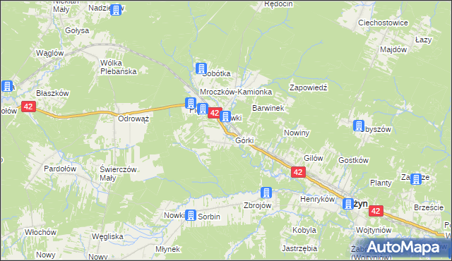 mapa Płaczków, Płaczków na mapie Targeo