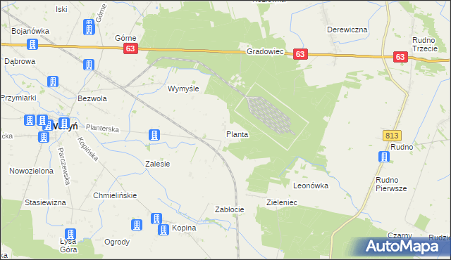 mapa Planta gmina Wohyń, Planta gmina Wohyń na mapie Targeo