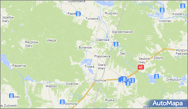 mapa Pląskowice, Pląskowice na mapie Targeo