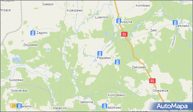 mapa Płaszewo, Płaszewo na mapie Targeo