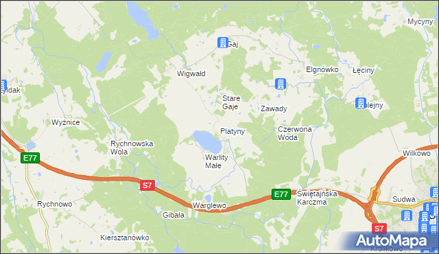 mapa Platyny, Platyny na mapie Targeo