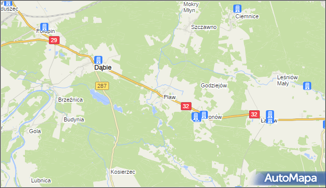 mapa Pław, Pław na mapie Targeo